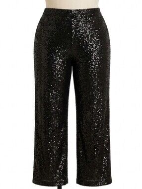 Vince Camuto Black Sequin Pants Size 2XL